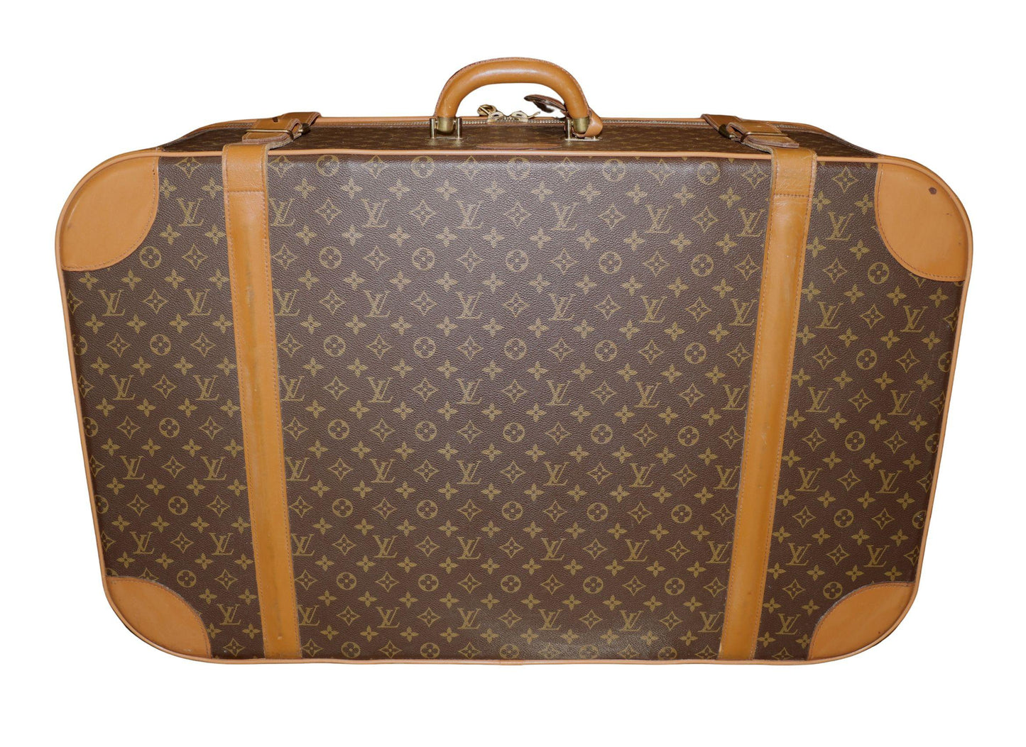 Antique Louis Vuitton Monogram Leather Large Suitcase