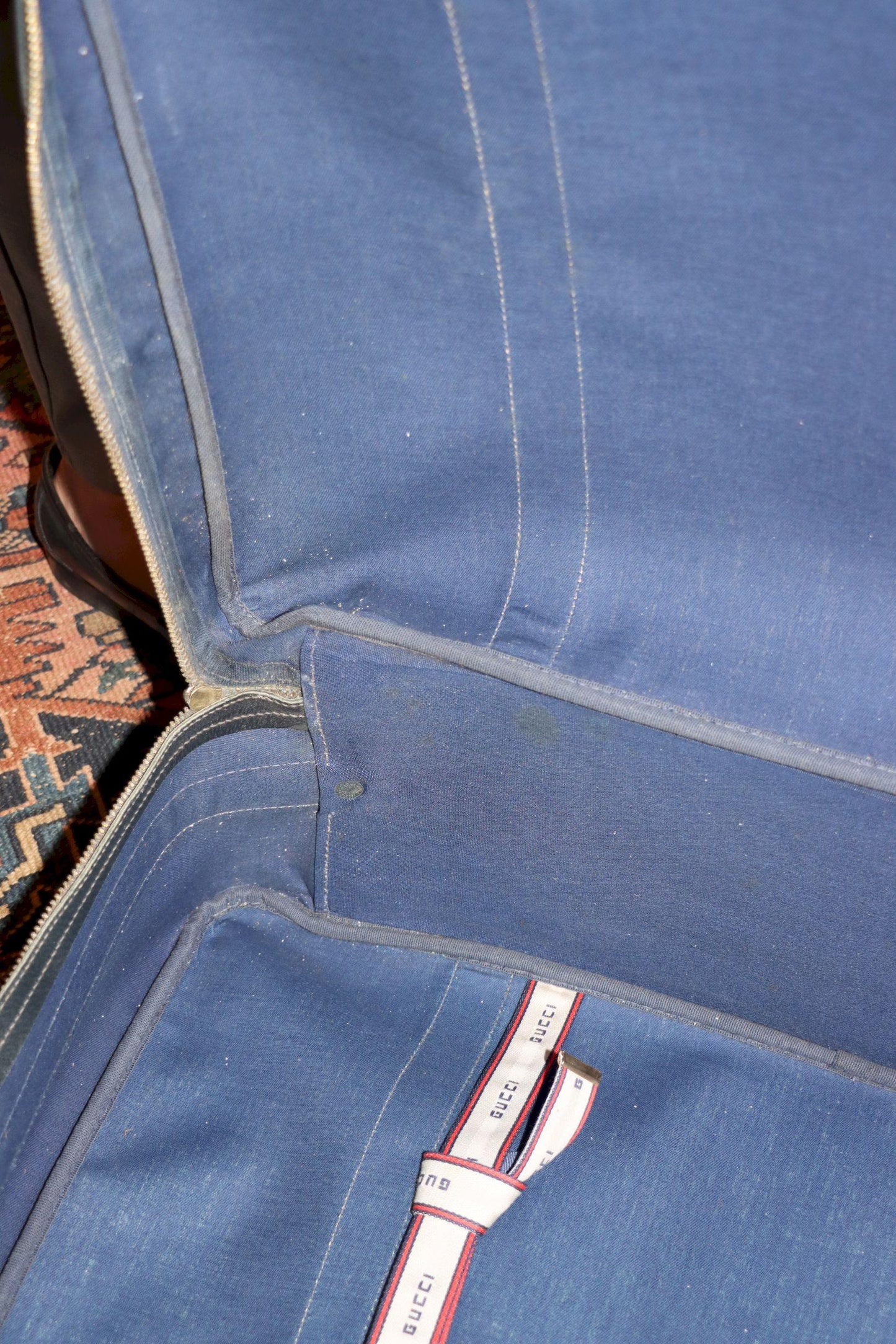 Vintage GUCCI Navy GG Monogram Canvas Travel Suitcase
