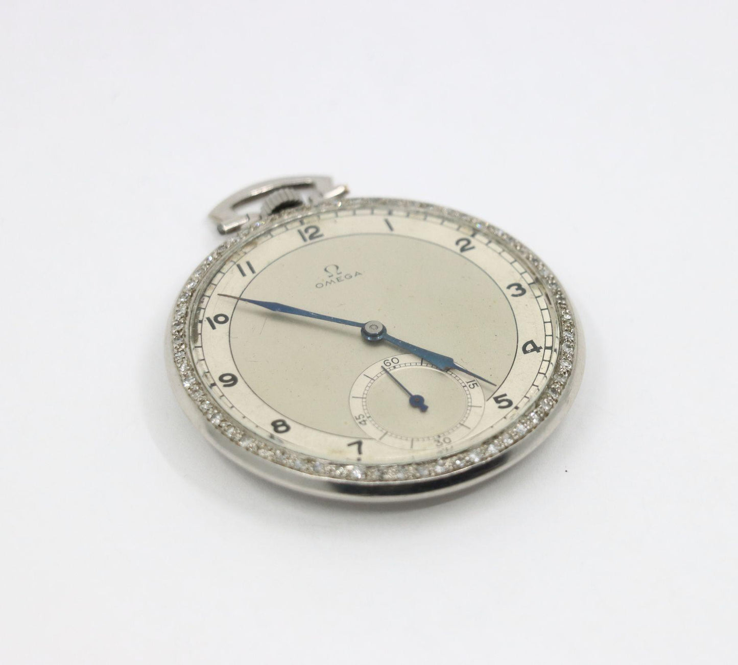 OMEGA Platinum Diamond Pocket Watch