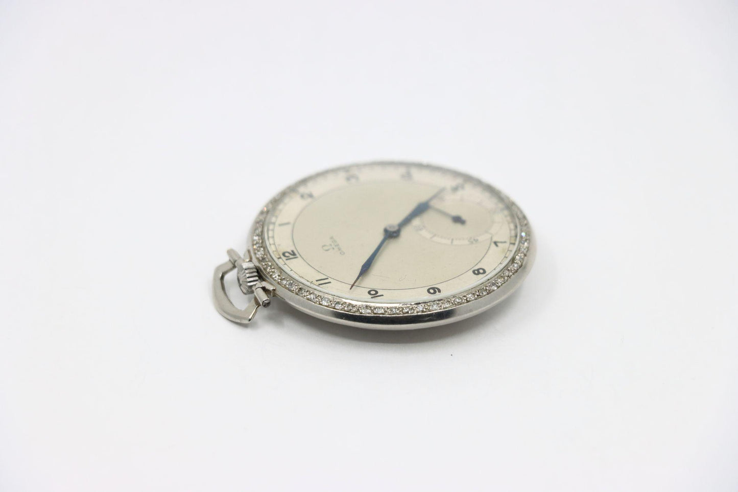 OMEGA Platinum Diamond Pocket Watch