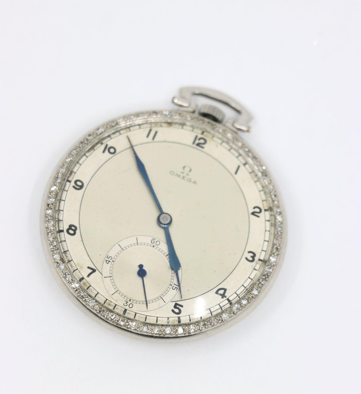 OMEGA Platinum Diamond Pocket Watch