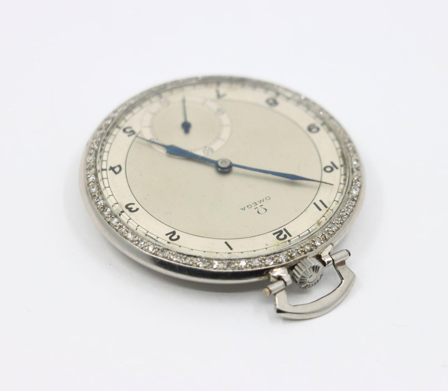 OMEGA Platinum Diamond Pocket Watch