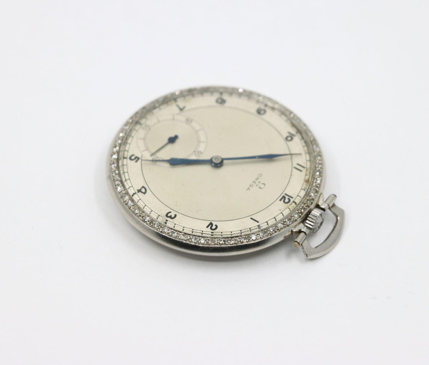 OMEGA Platinum Diamond Pocket Watch