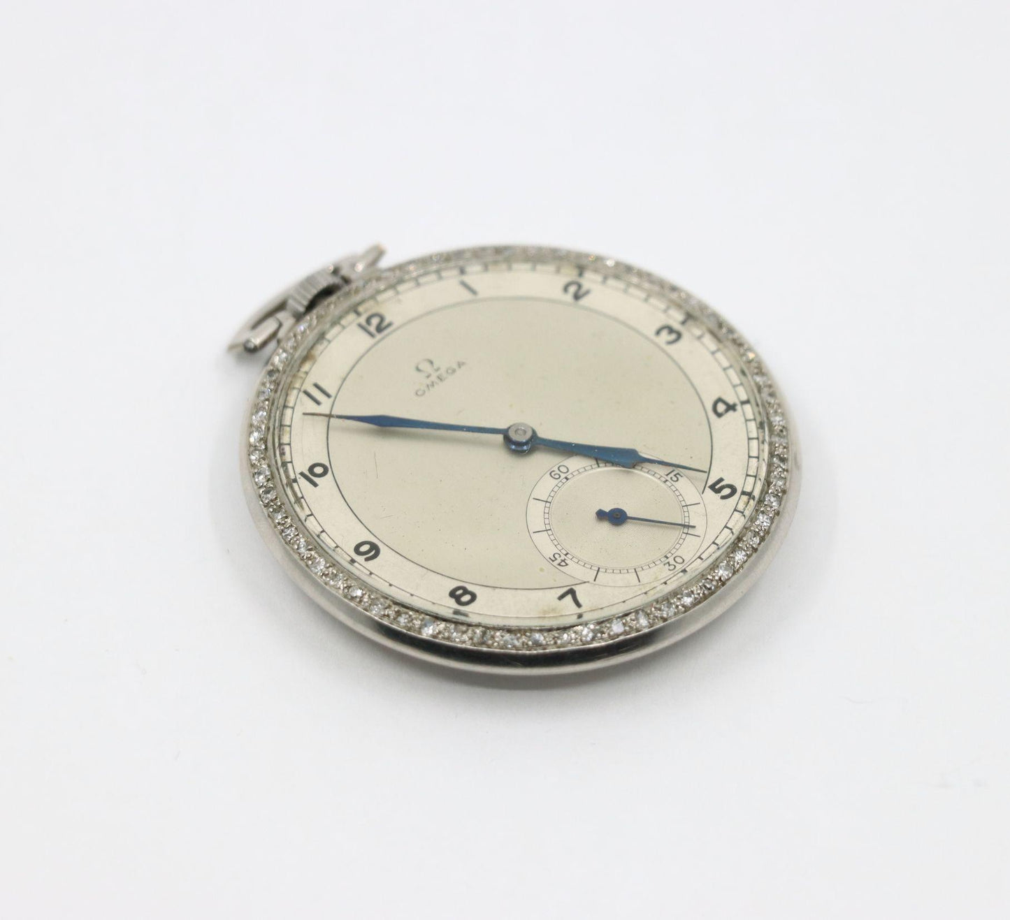 OMEGA Platinum Diamond Pocket Watch