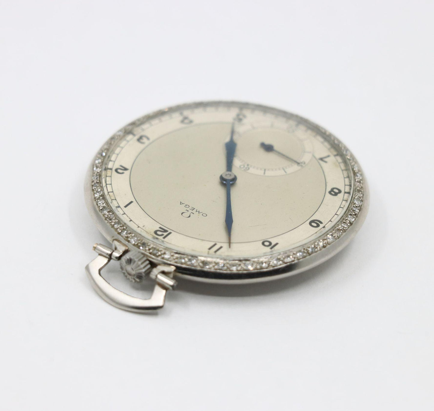 OMEGA Platinum Diamond Pocket Watch