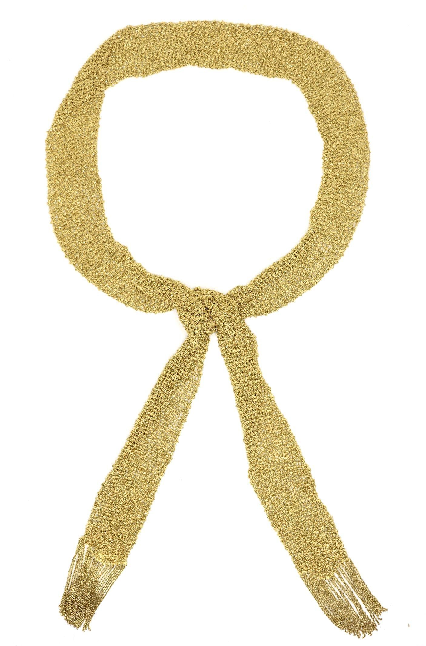 Carolina Bucci Florentine Finish 18K Gold Woven Scarf