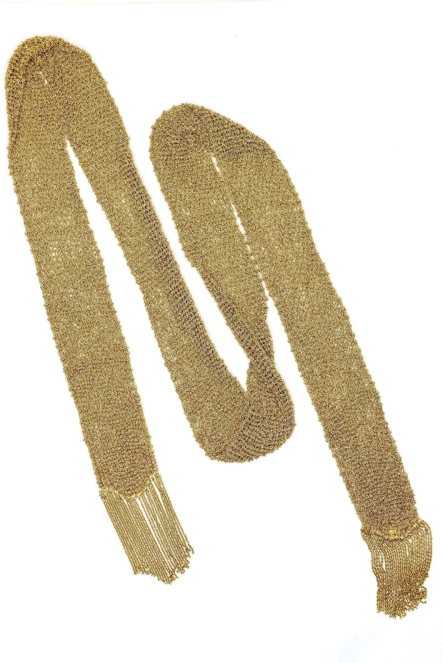 Carolina Bucci Florentine Finish 18K Gold Woven Scarf