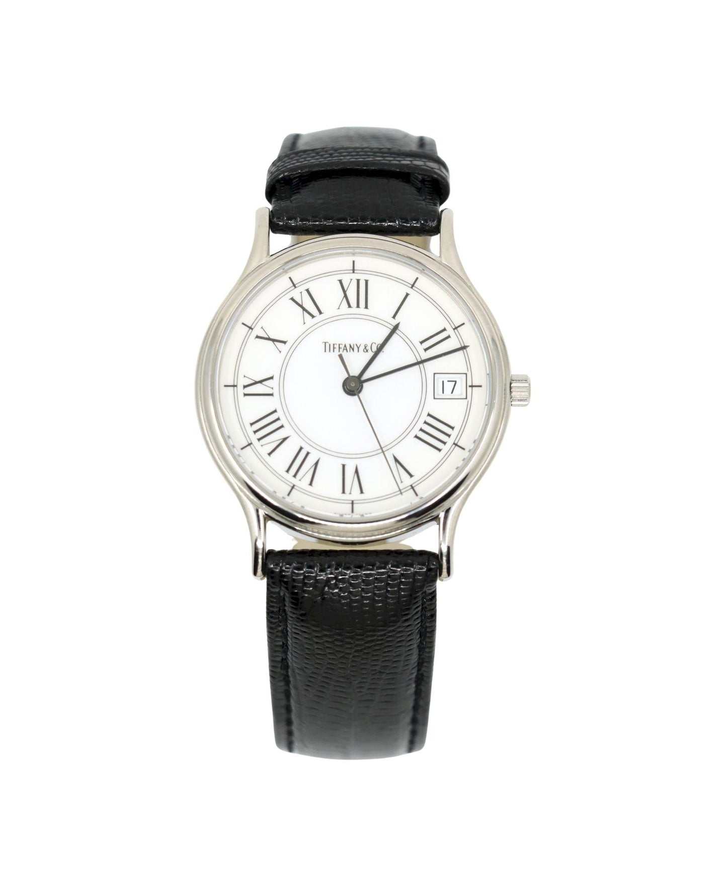 Tiffany & Co Black Leather Portfolio Watch