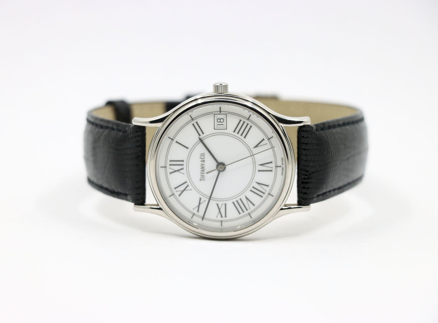 Tiffany & Co Black Leather Portfolio Watch