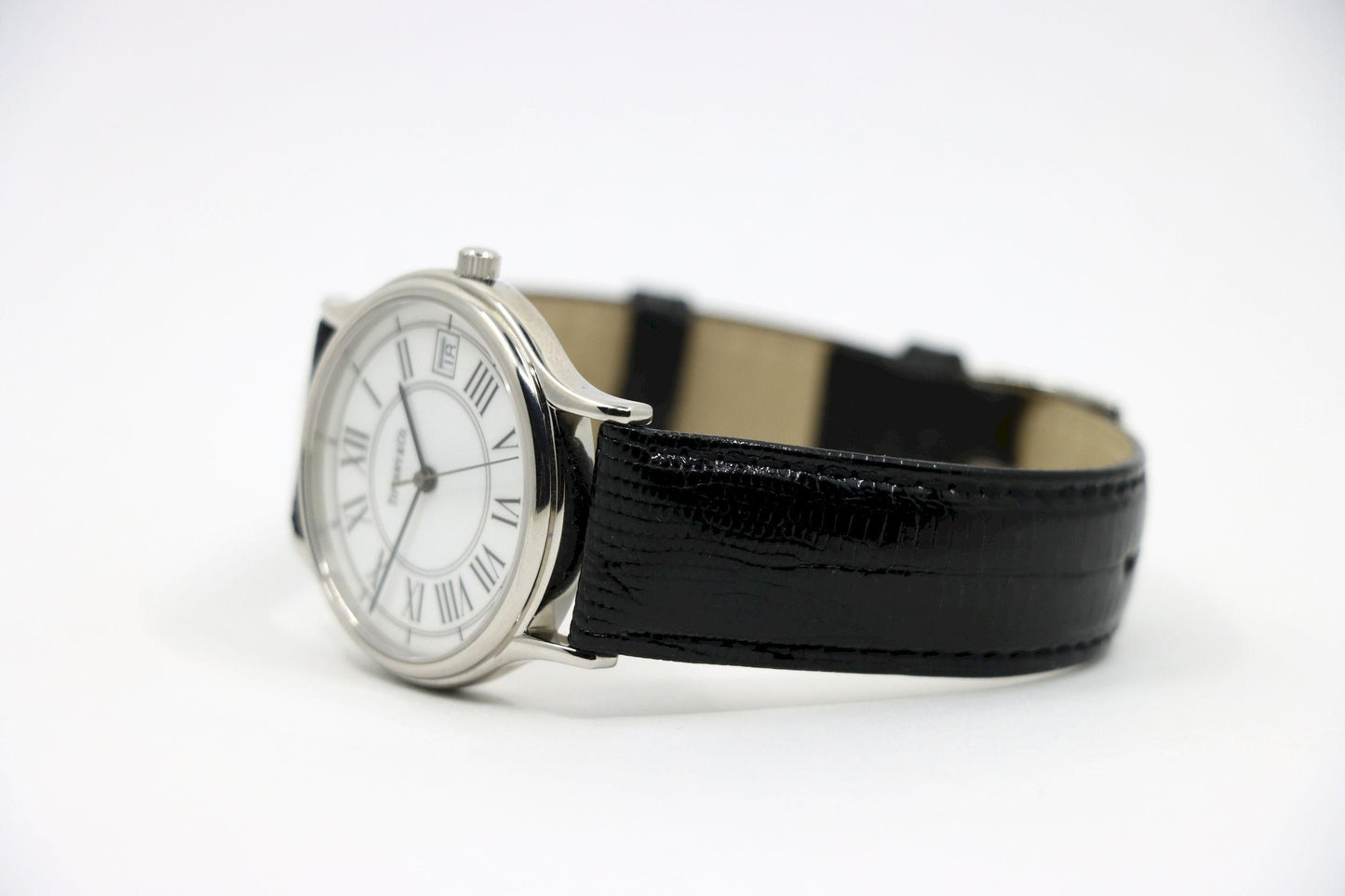 Tiffany & Co Black Leather Portfolio Watch