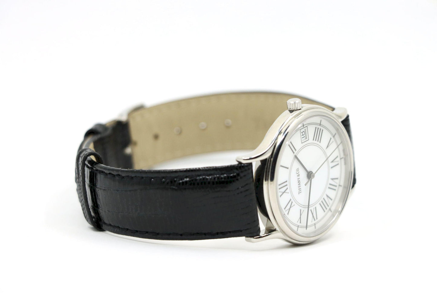 Tiffany & Co Black Leather Portfolio Watch