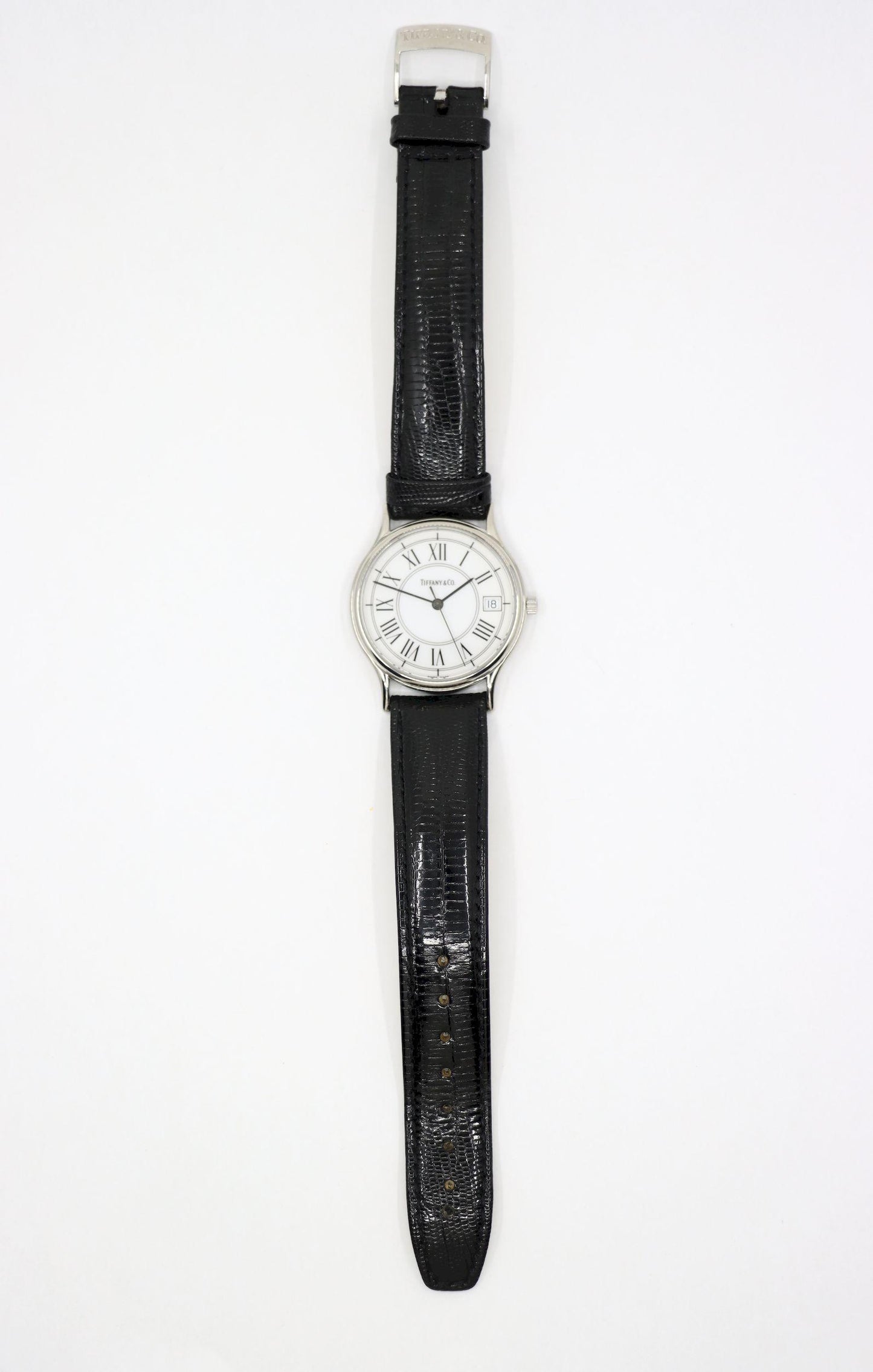 Tiffany & Co Black Leather Portfolio Watch