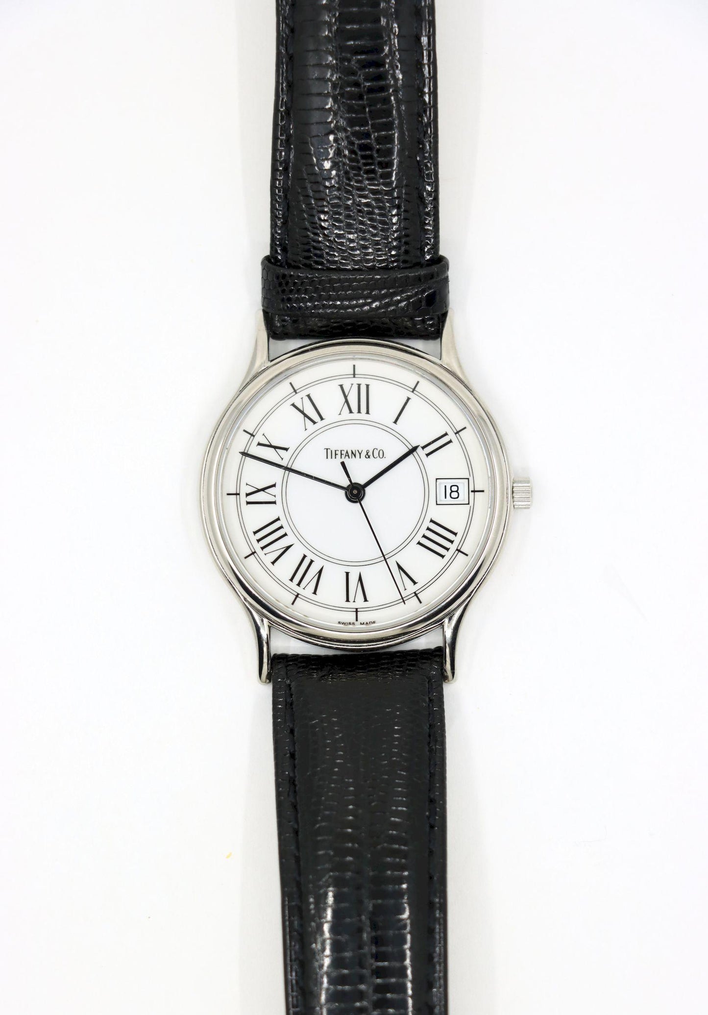 Tiffany & Co Black Leather Portfolio Watch