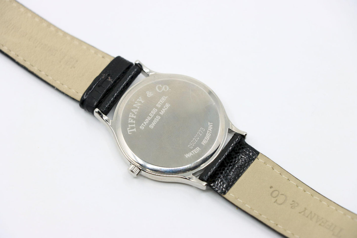 Tiffany & Co Black Leather Portfolio Watch