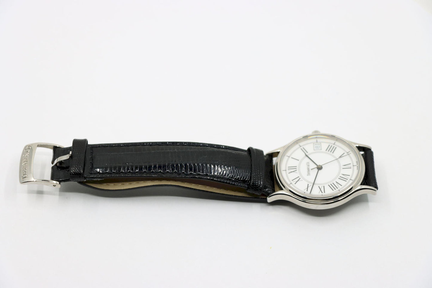 Tiffany & Co Black Leather Portfolio Watch