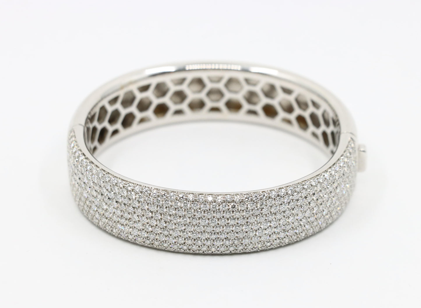 18K White Gold Diamond Pave Cuff Bracelet