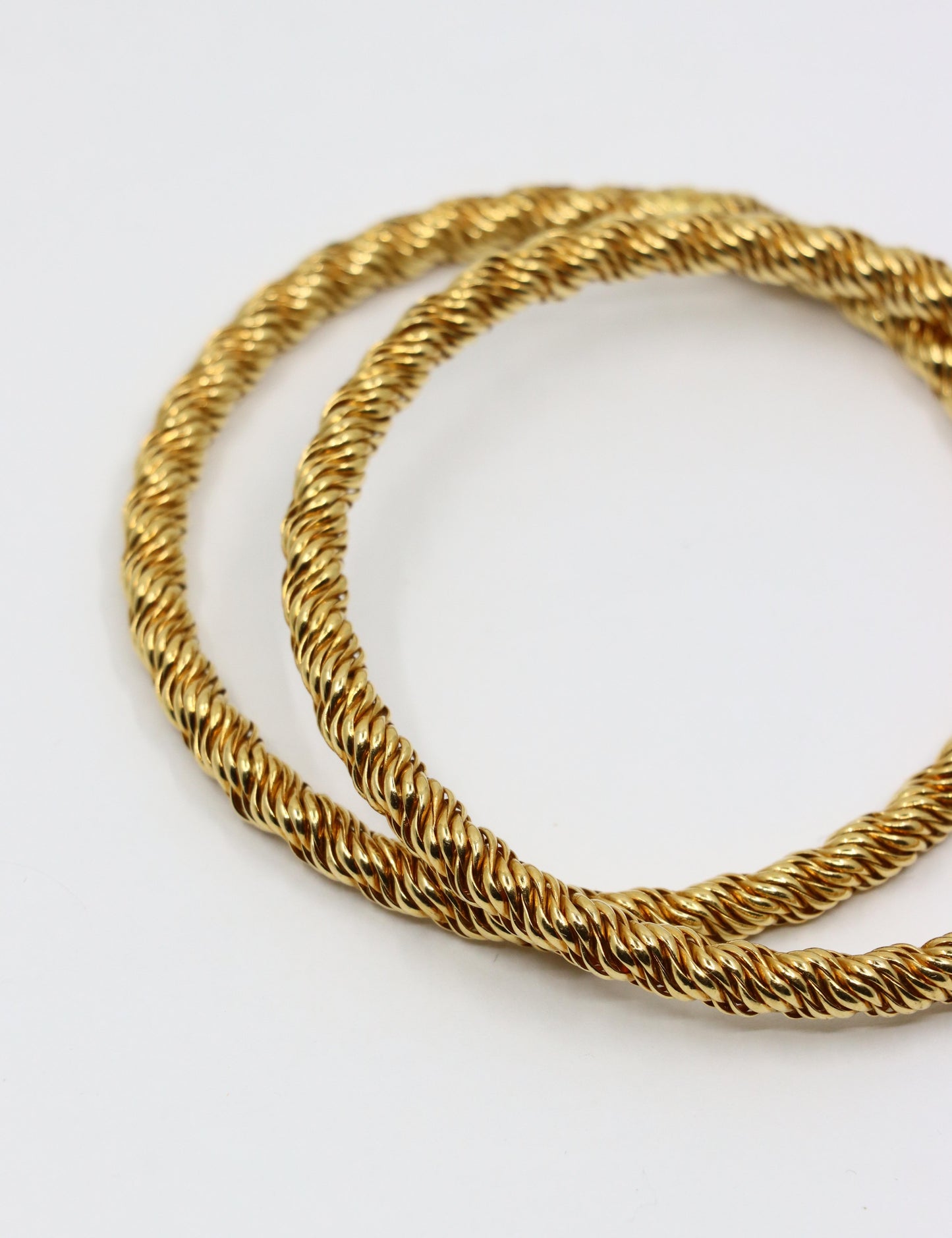 Pair of Vintage Tiffany & Co. 18K Gold Twist Rope Bangles