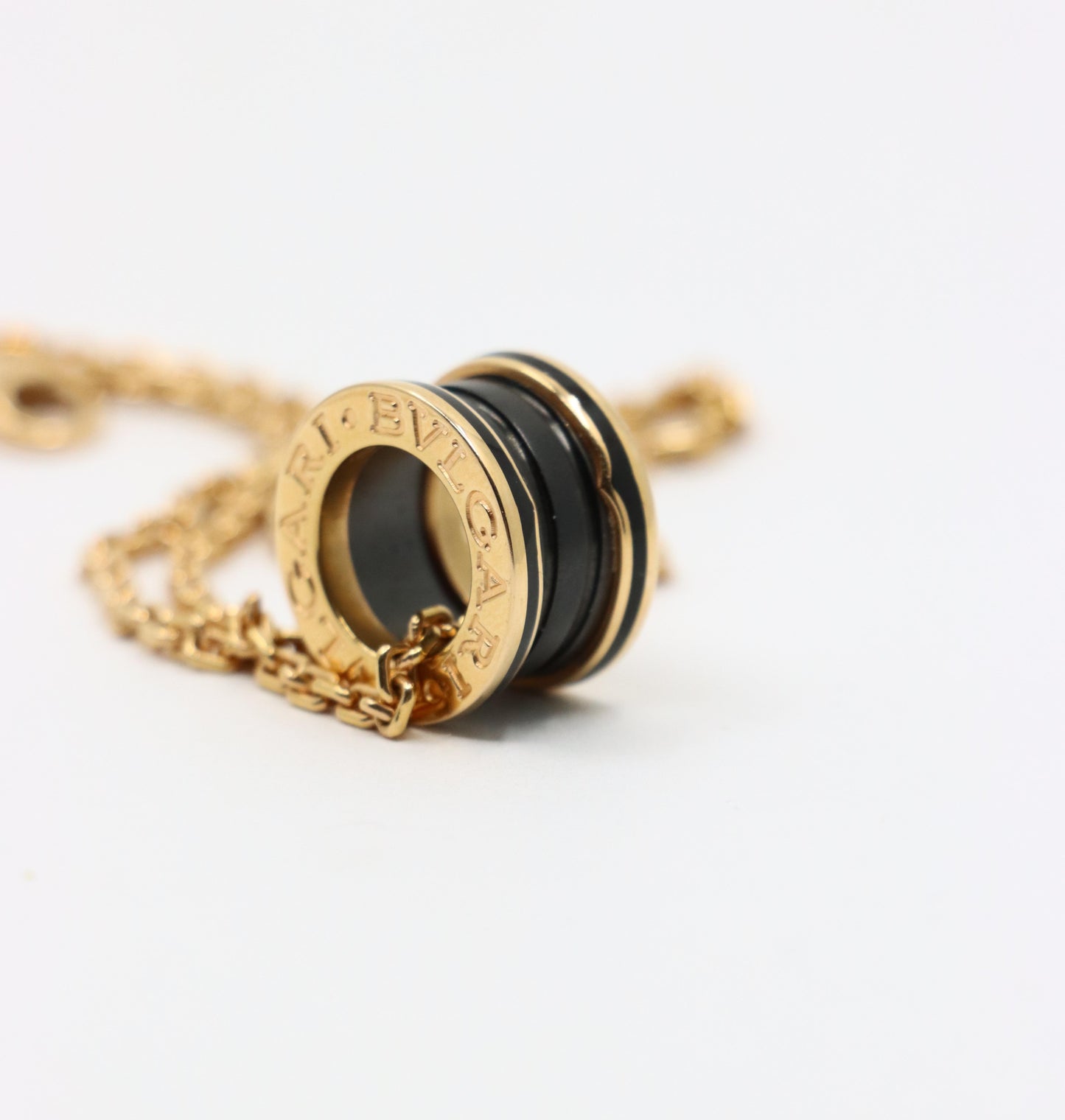 Bulgari B.Zero 18K Rose Gold Black Ceramic Necklace