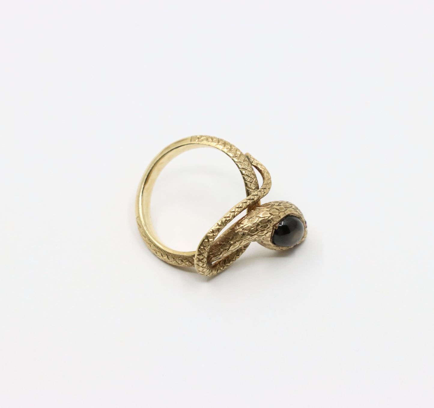 Antique Victorian 10K Gold Star Sapphire Snake Ring
