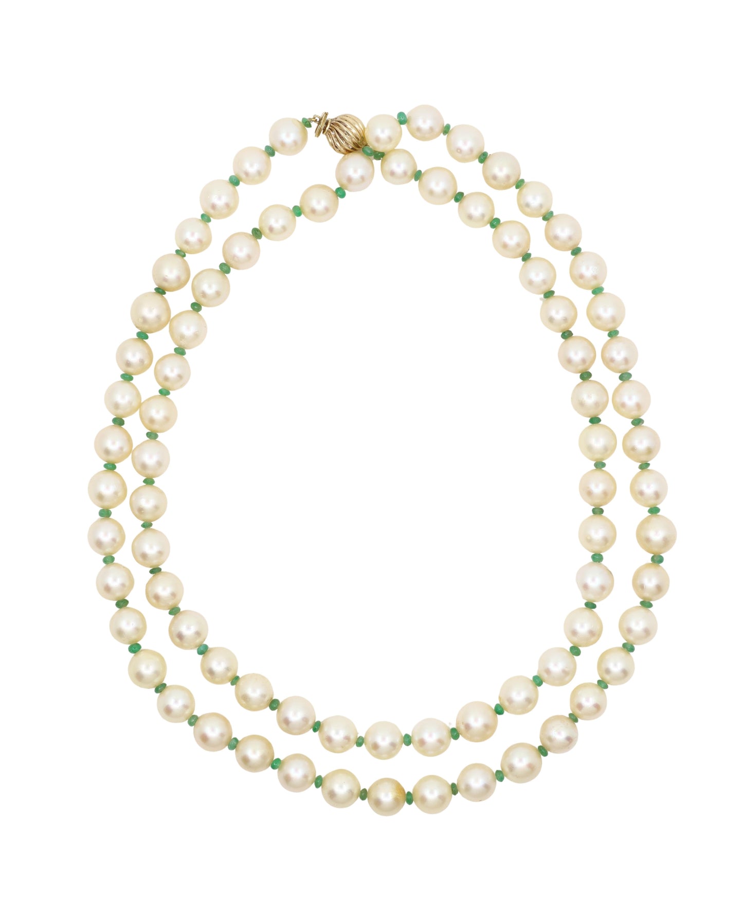 Vintage 14K Gold Pearl Long Necklace