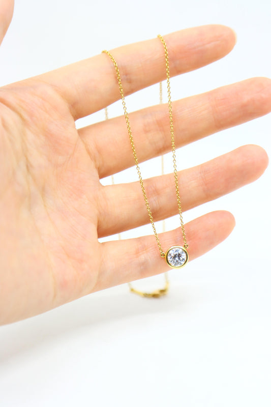 Tiffany & Co 18K Gold Elsa Perreti 1 Carat VS1 “Diamond By The Yard” Necklace