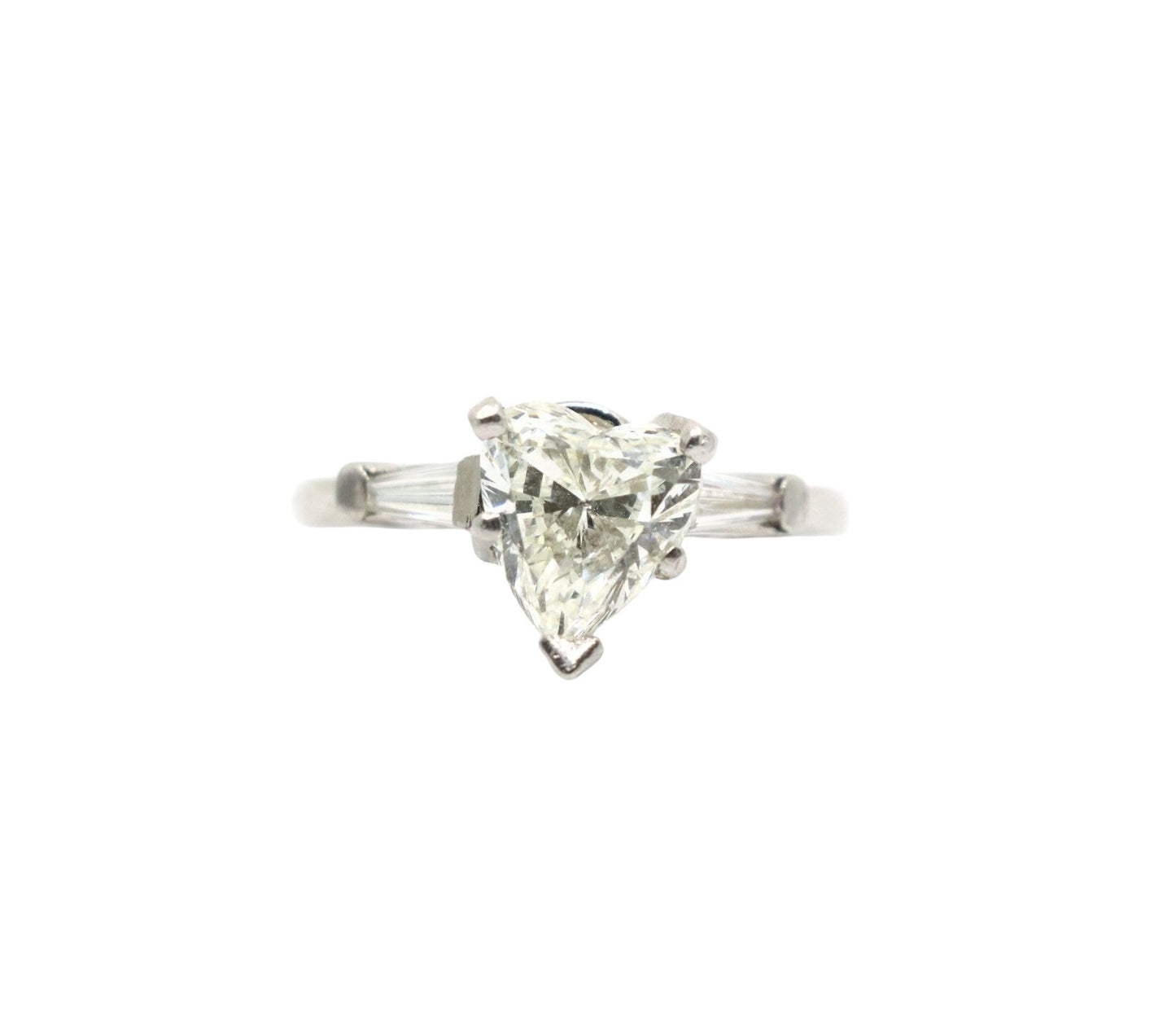 Vintage Platinum Heart Shape Diamond Ring