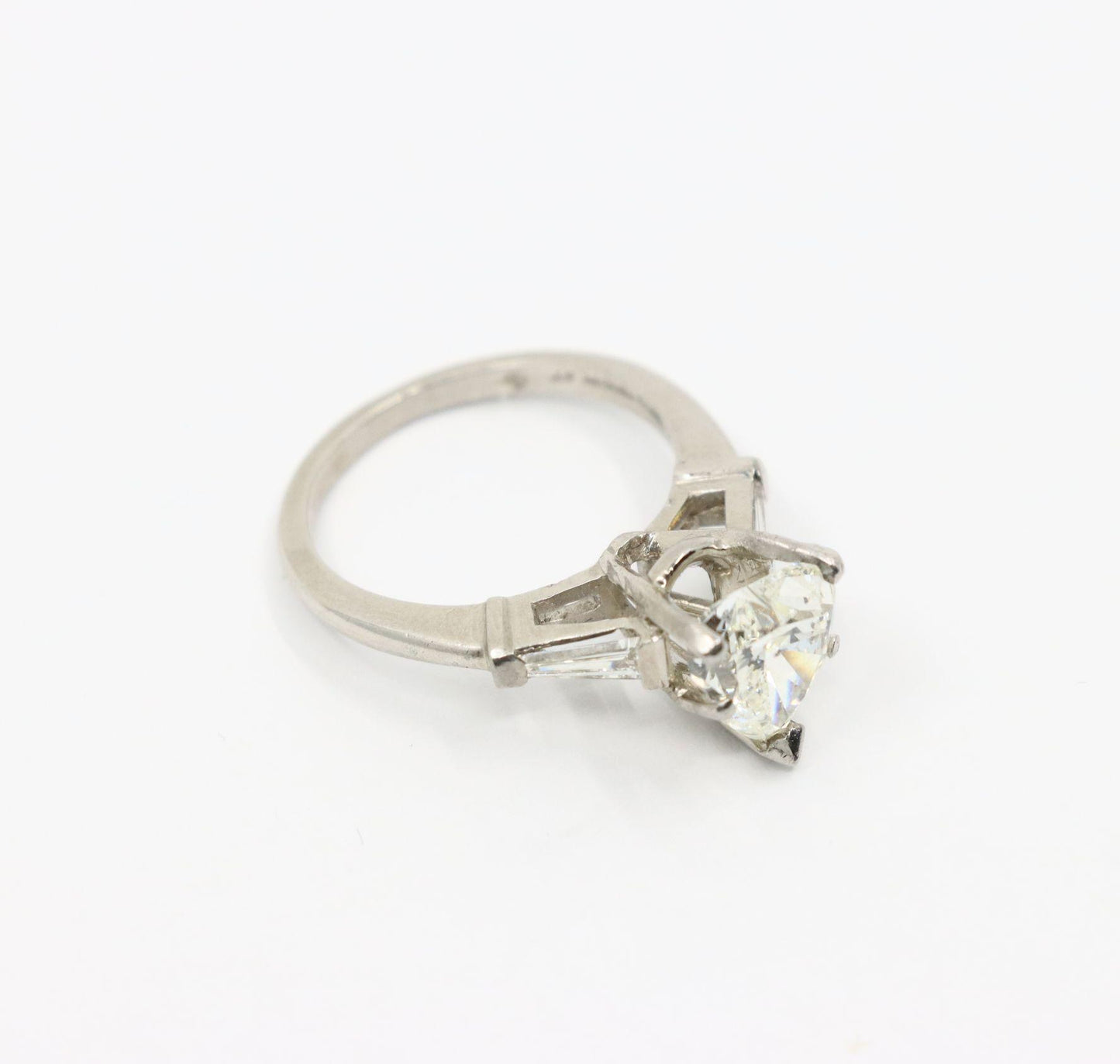 Vintage Platinum Heart Shape Diamond Ring