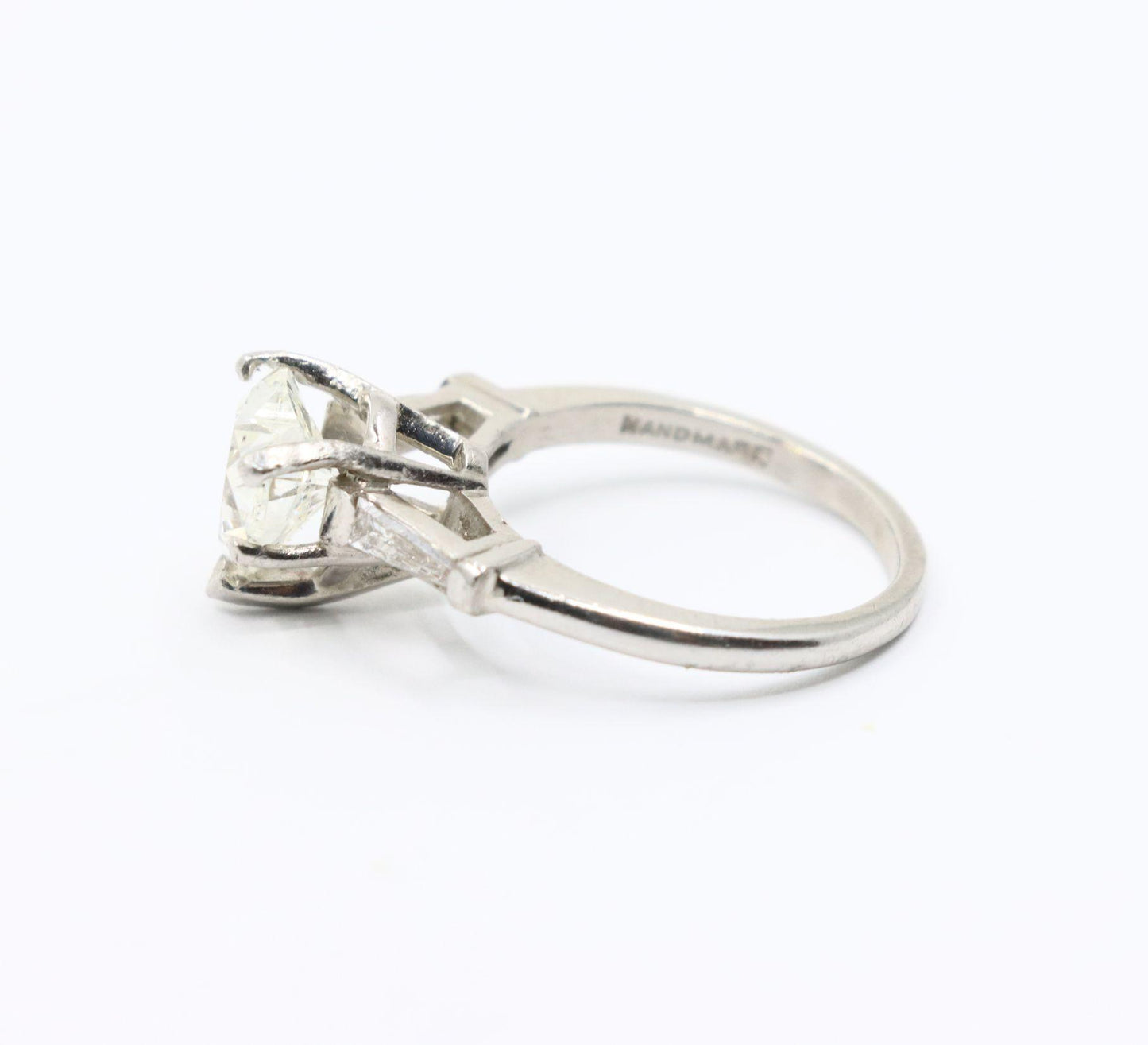 Vintage Platinum Heart Shape Diamond Ring