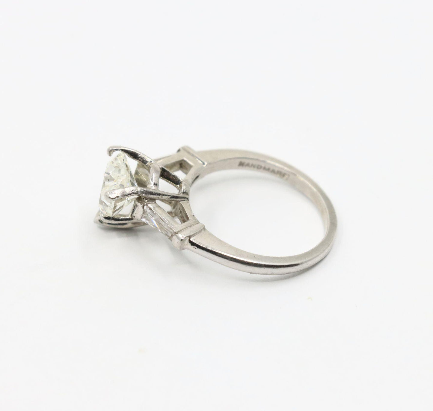 Vintage Platinum Heart Shape Diamond Ring