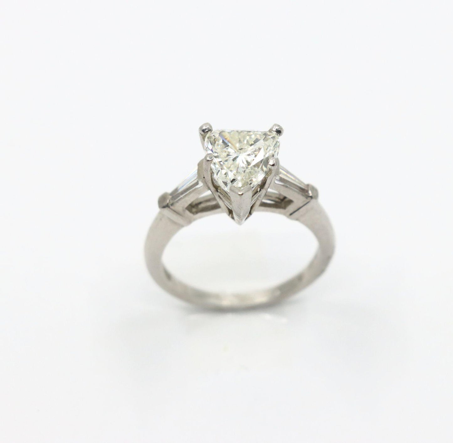 Vintage Platinum Heart Shape Diamond Ring