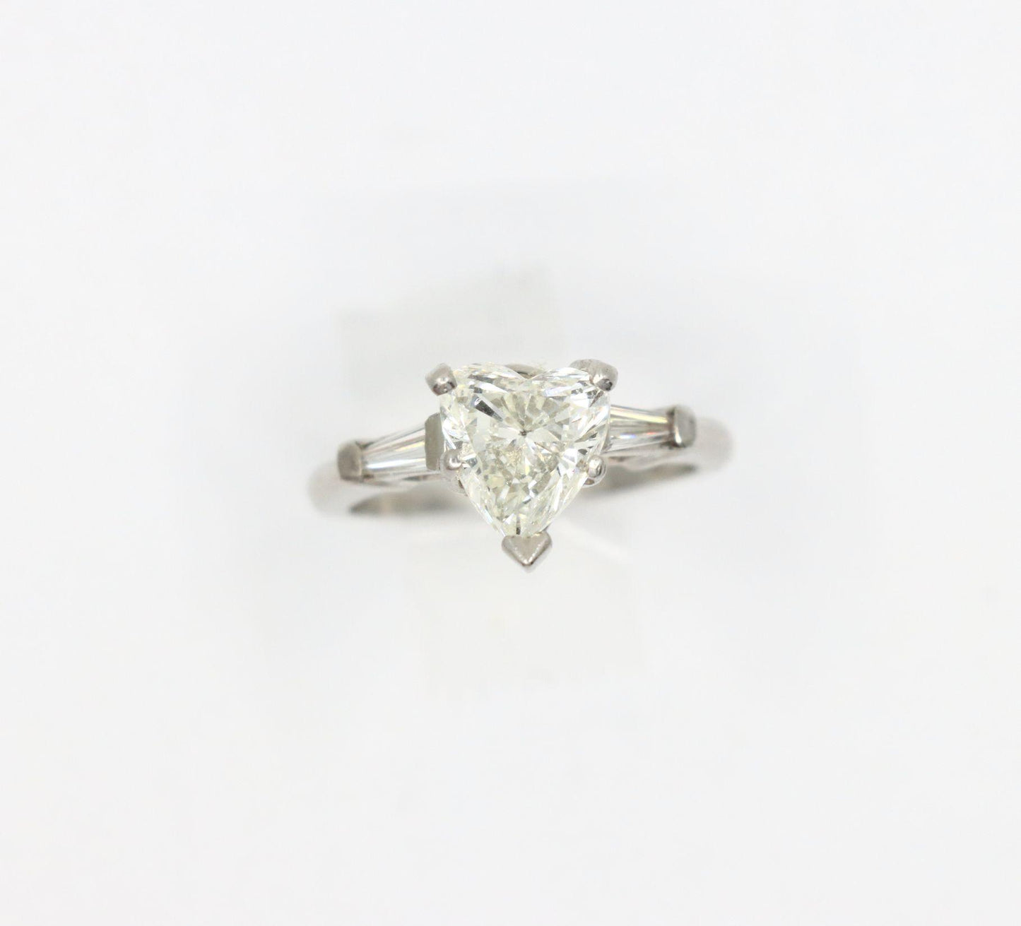 Vintage Platinum Heart Shape Diamond Ring