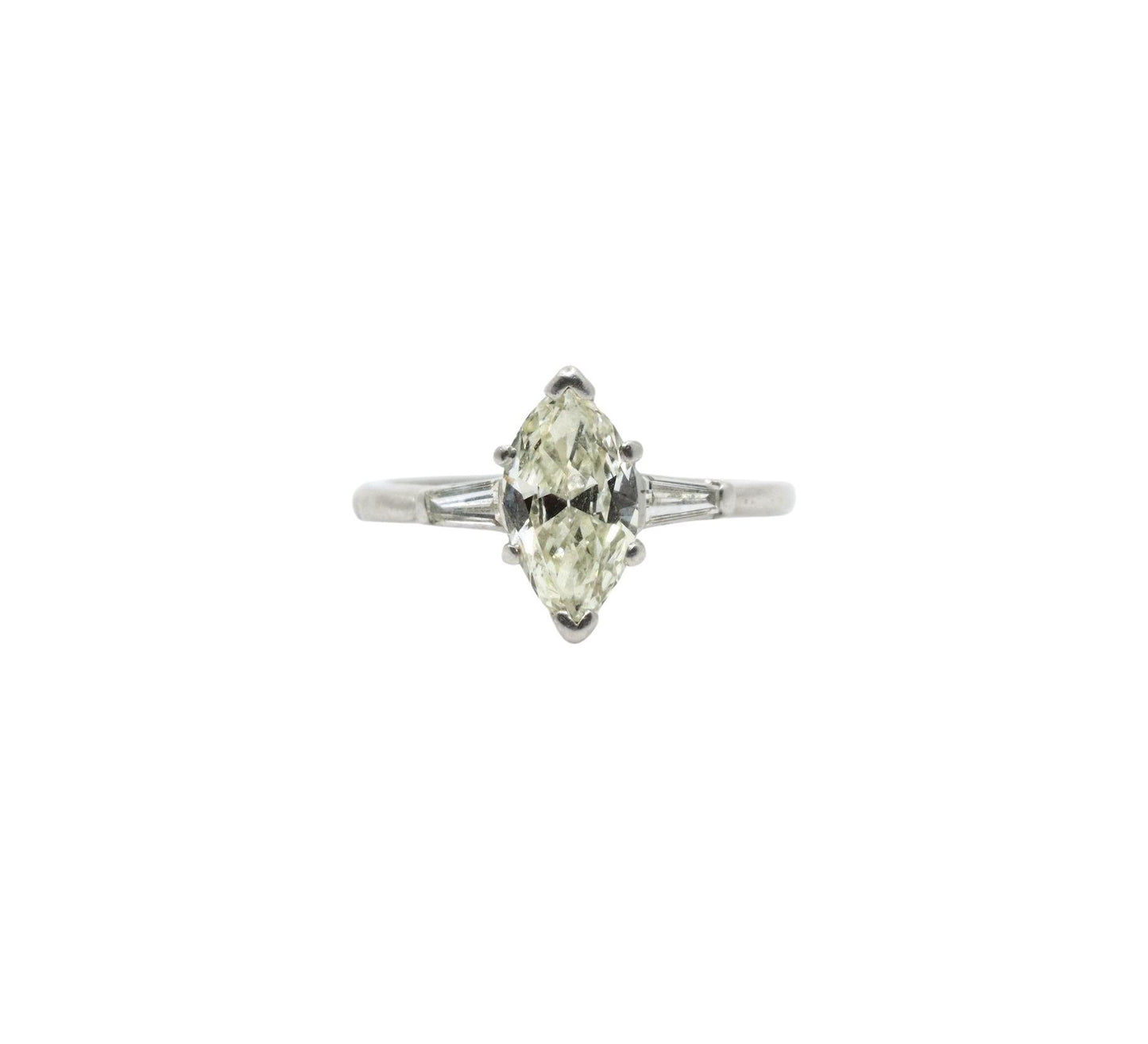 Vintage Platinum Marquise Diamond Ring
