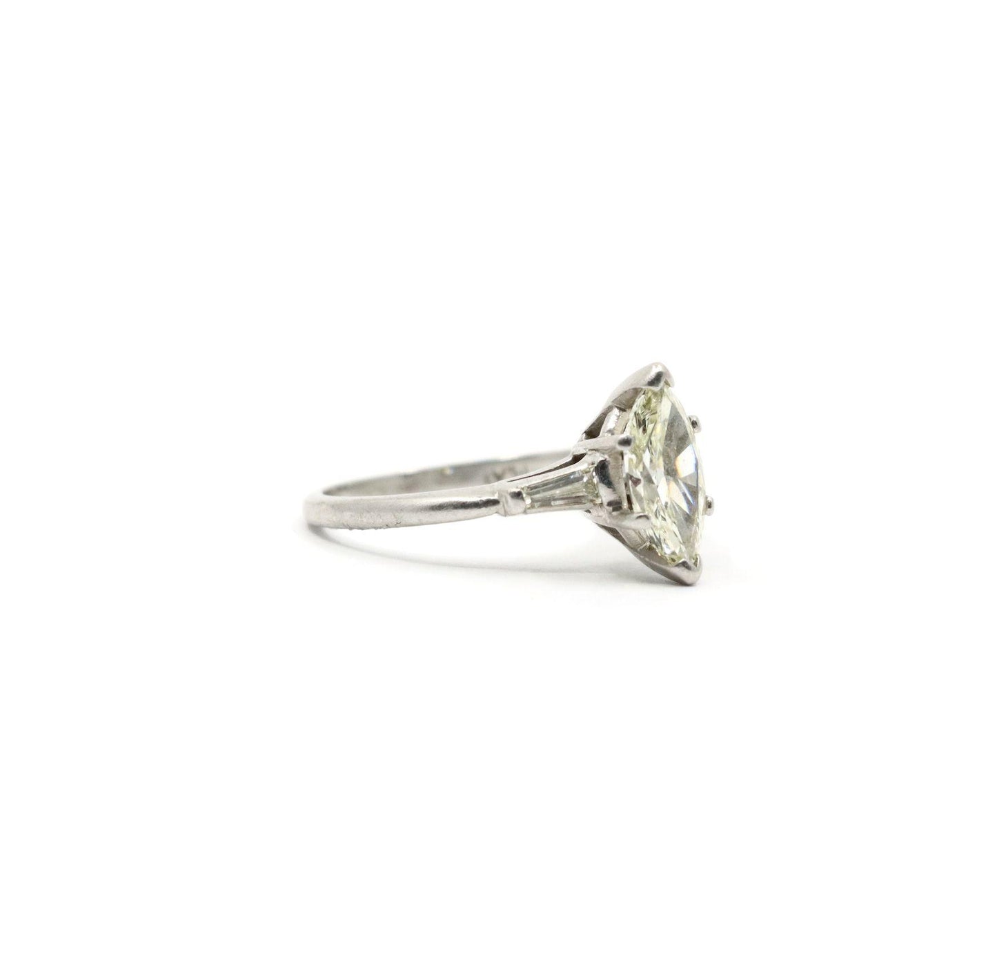 Vintage Platinum Marquise Diamond Ring