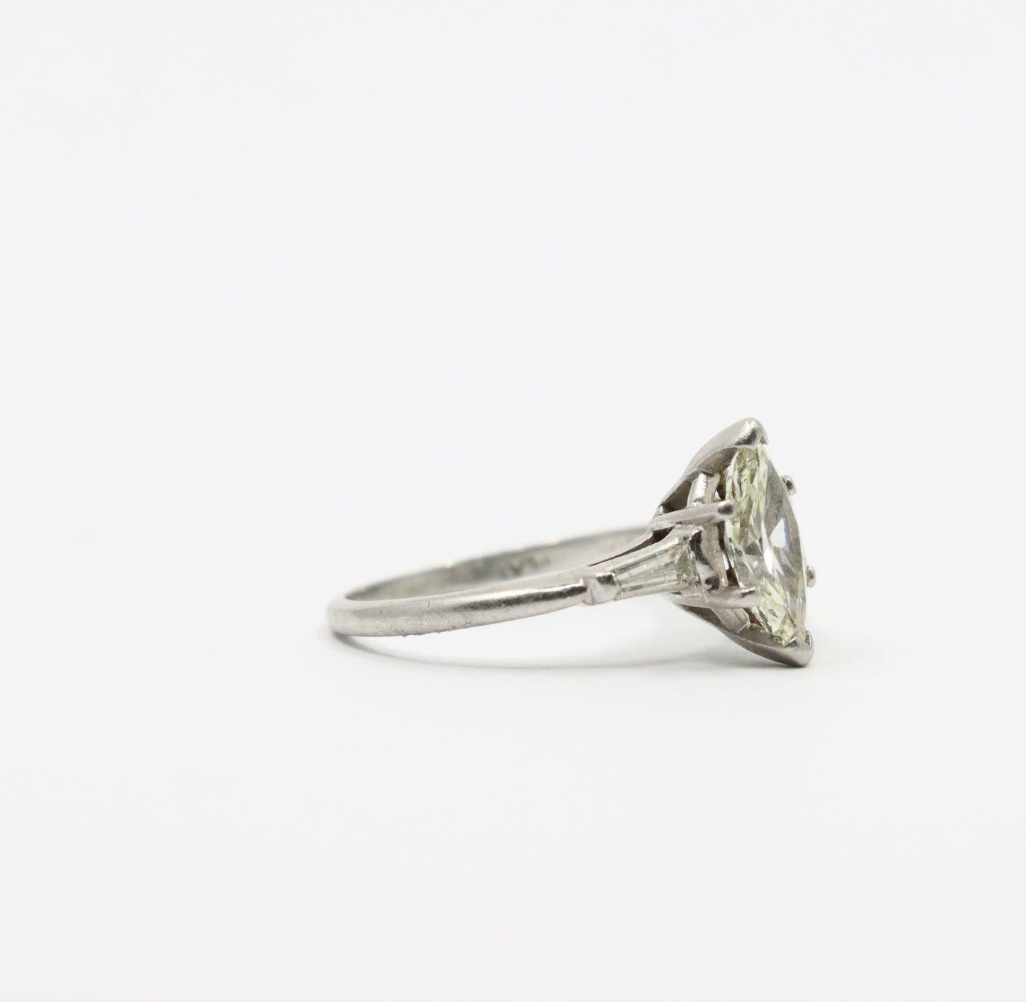 Vintage Platinum Marquise Diamond Ring