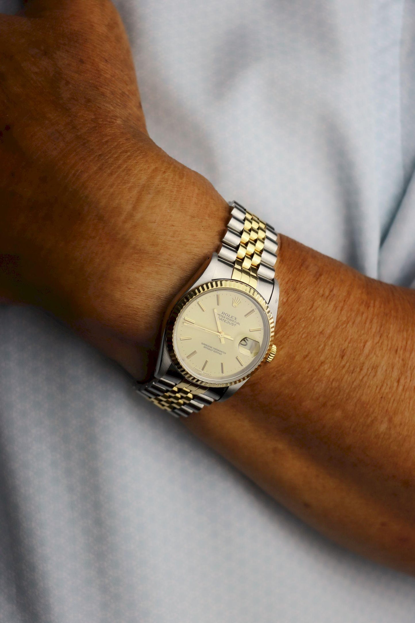 A Pair of Rolex 18K Gold Oyster Perpetual Datejust Gent's & Ladies Watch
