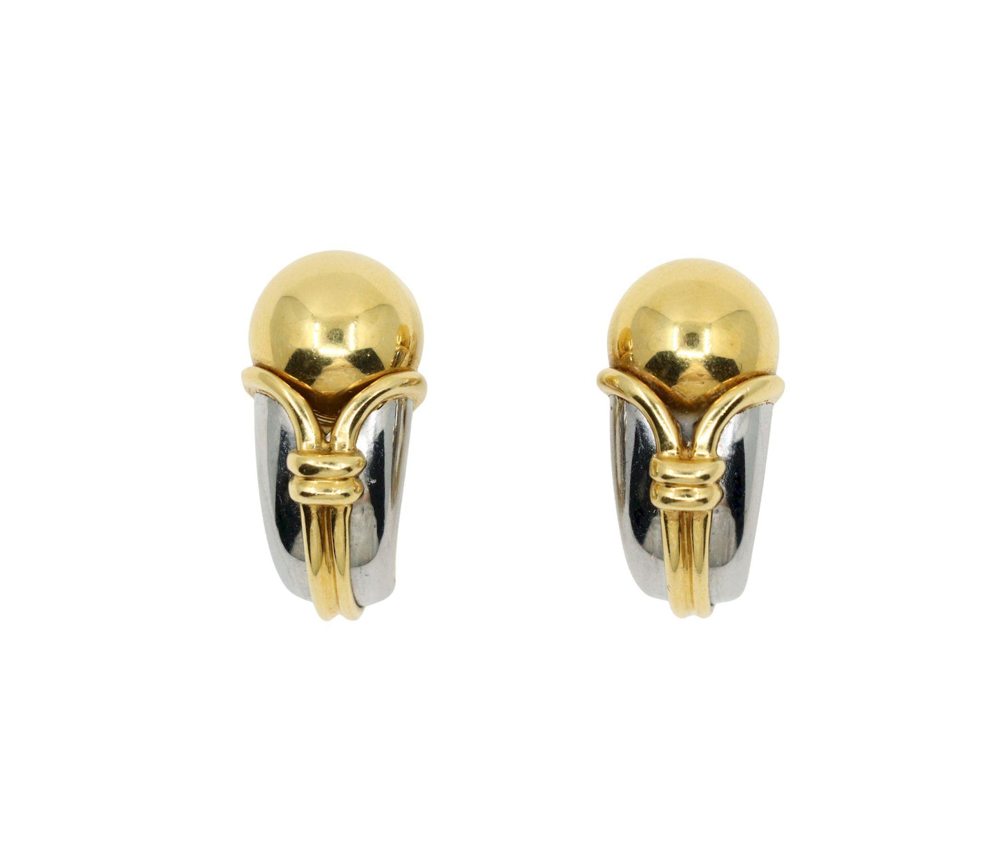 Bulgari 18K Yellow White Gold Earring