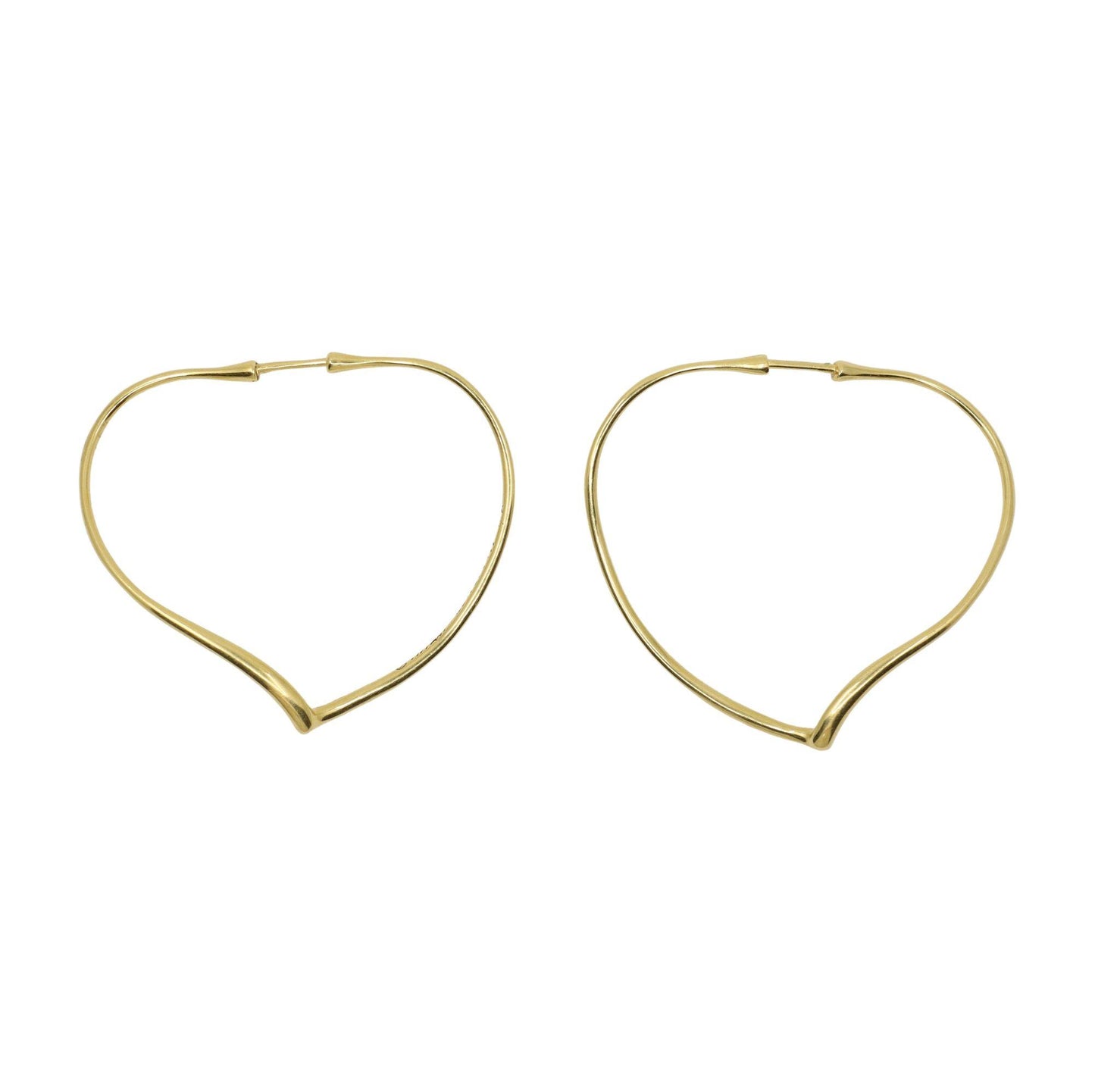 Tiffany & Co. Elsa Peretti 18K Gold Heart Shape Hoop Earrings