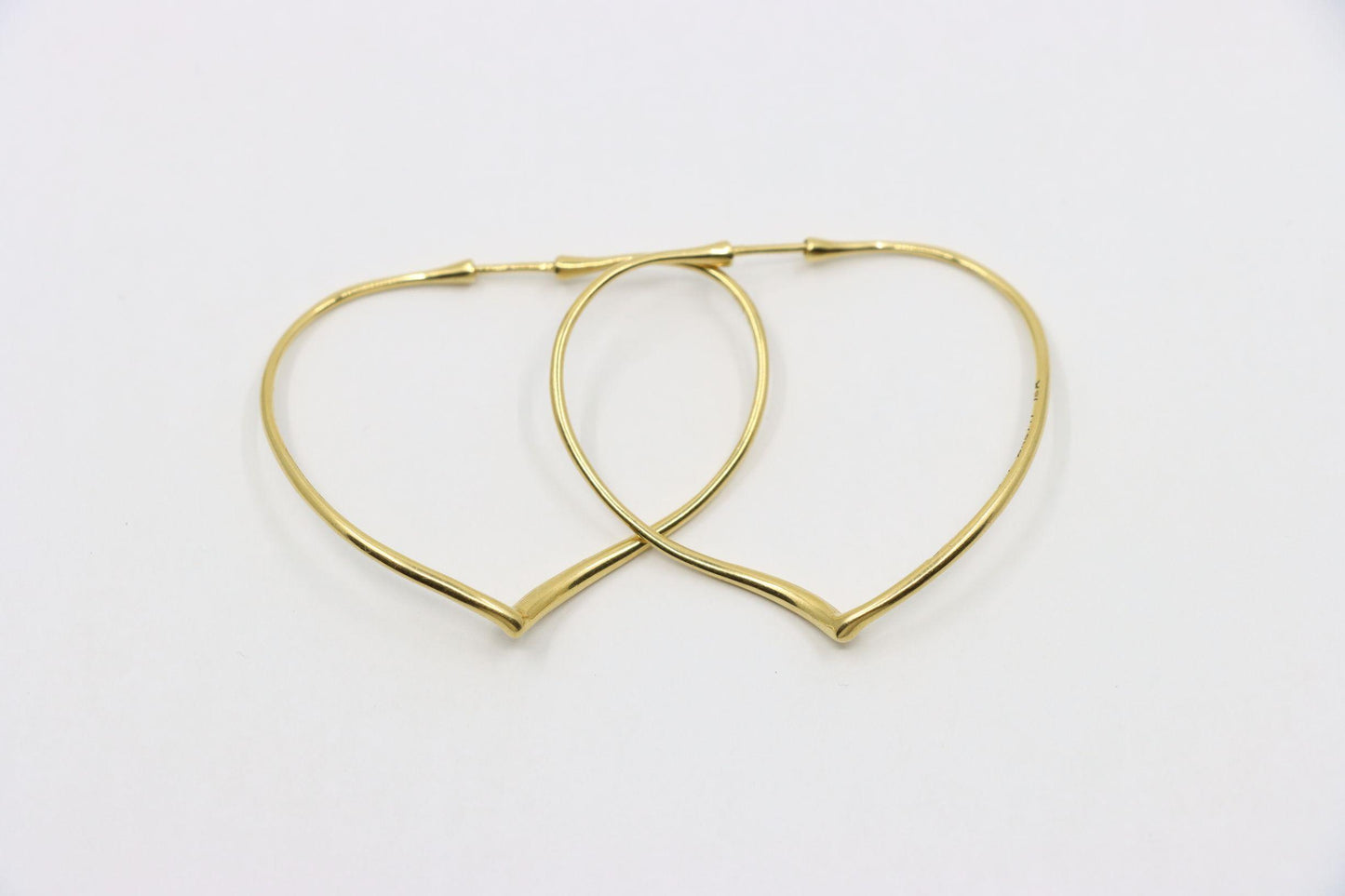 Tiffany & Co. Elsa Peretti 18K Gold Heart Shape Hoop Earrings