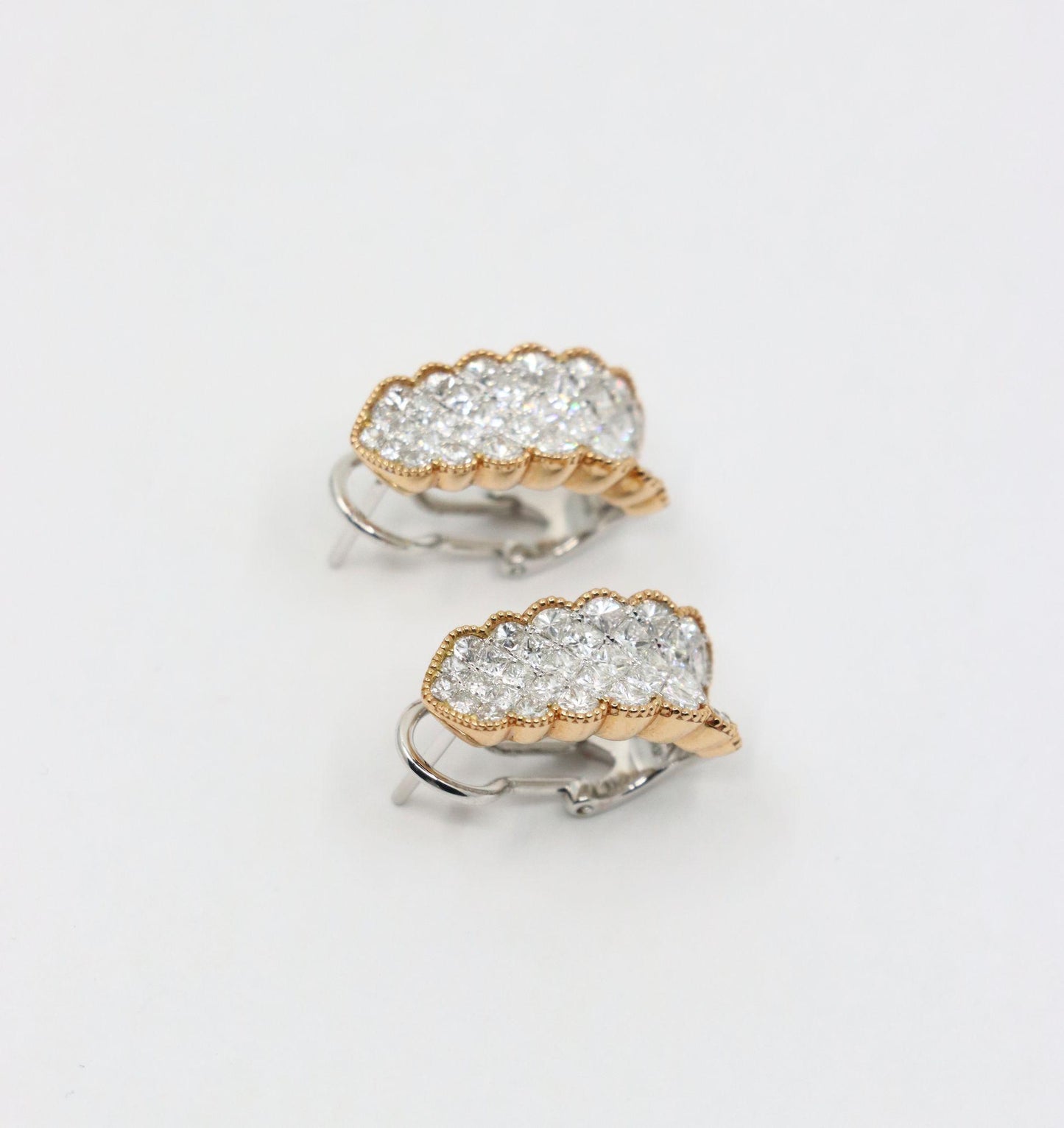 Simon G 18K Yellow & White Gold Diamond Earrings