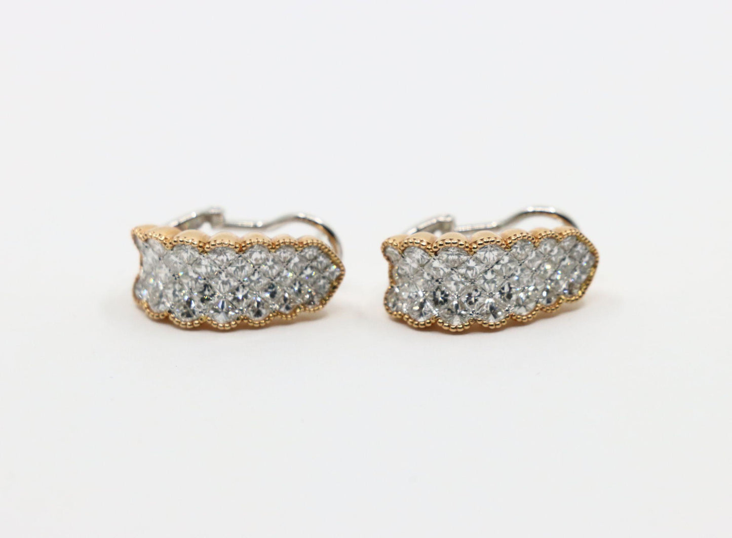 Simon G 18K Yellow & White Gold Diamond Earrings