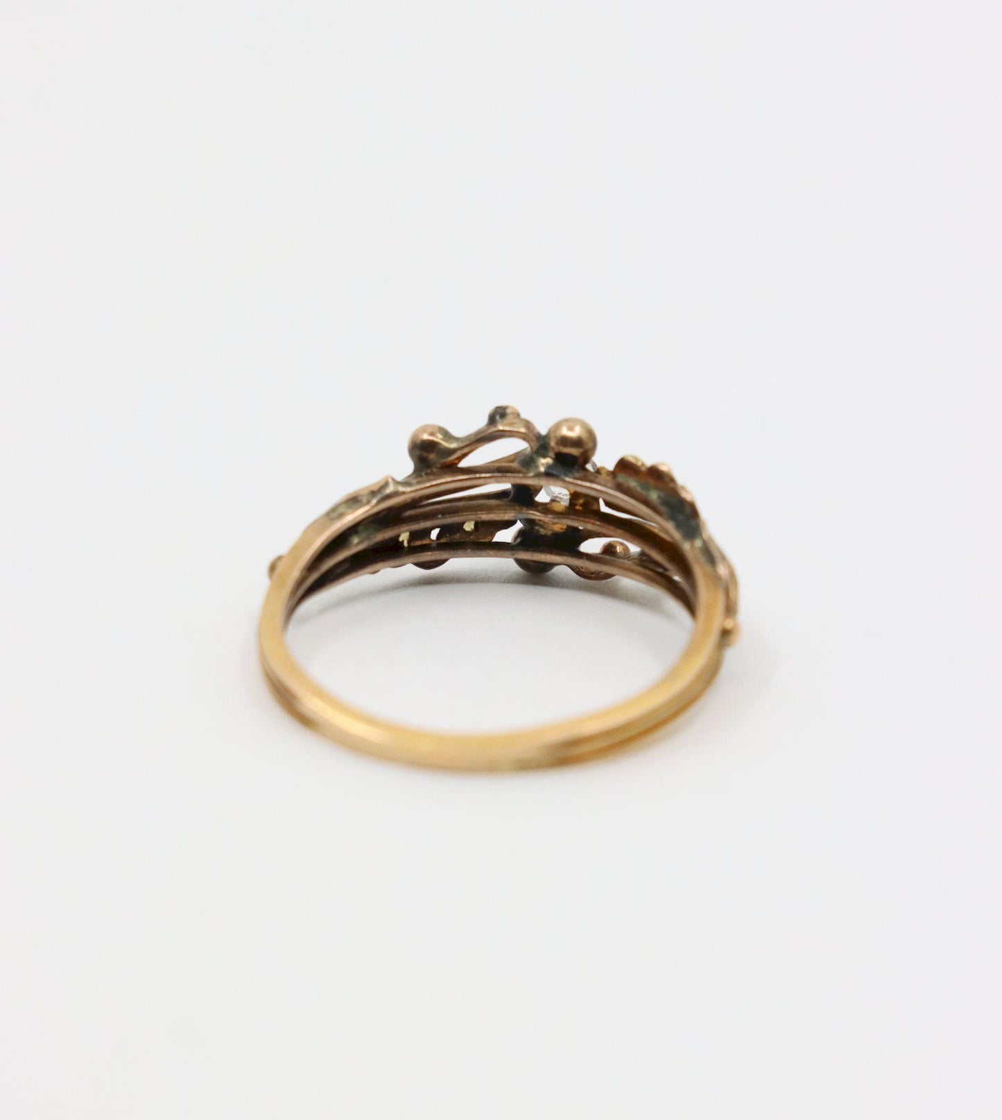 Vintage 14K Gold Diamond Pearl Ring
