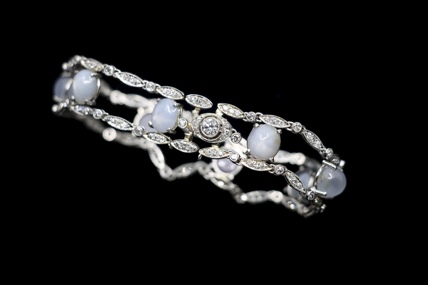 Vintage Tiffany & Co. Platinum Diamond Star Sapphire Bracelet