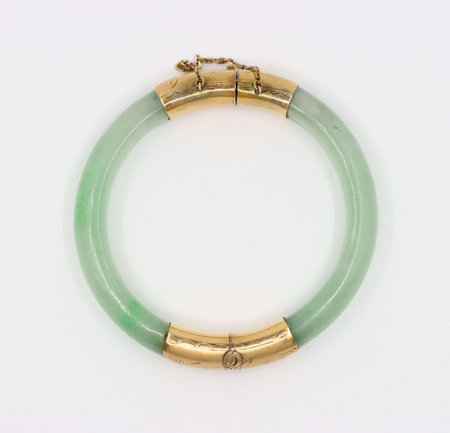 Vintage 14K Gold Jade Bracelet