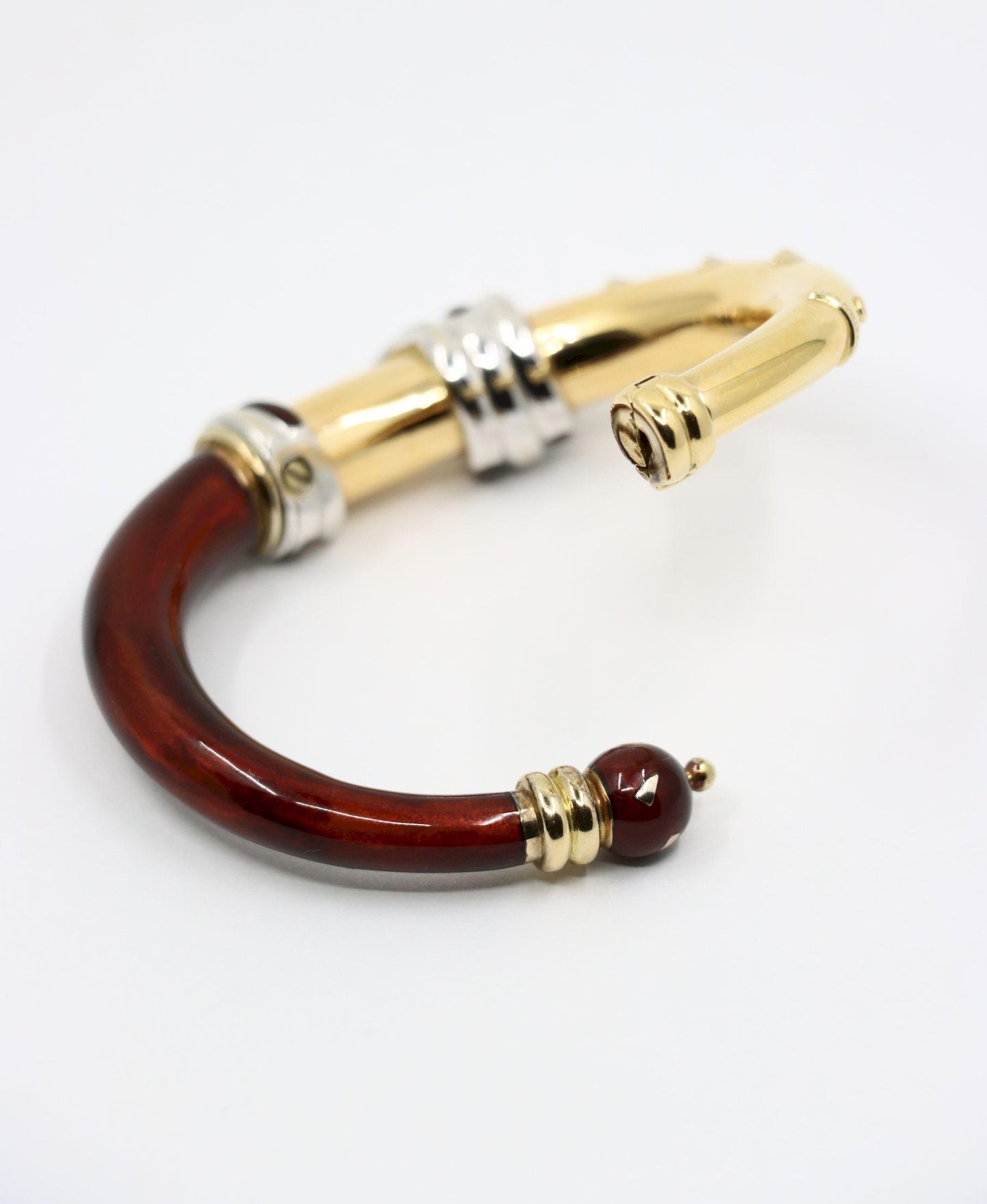 LaNouvelle Bague 18K Gold & Silver Enamel Diamond Bracelet
