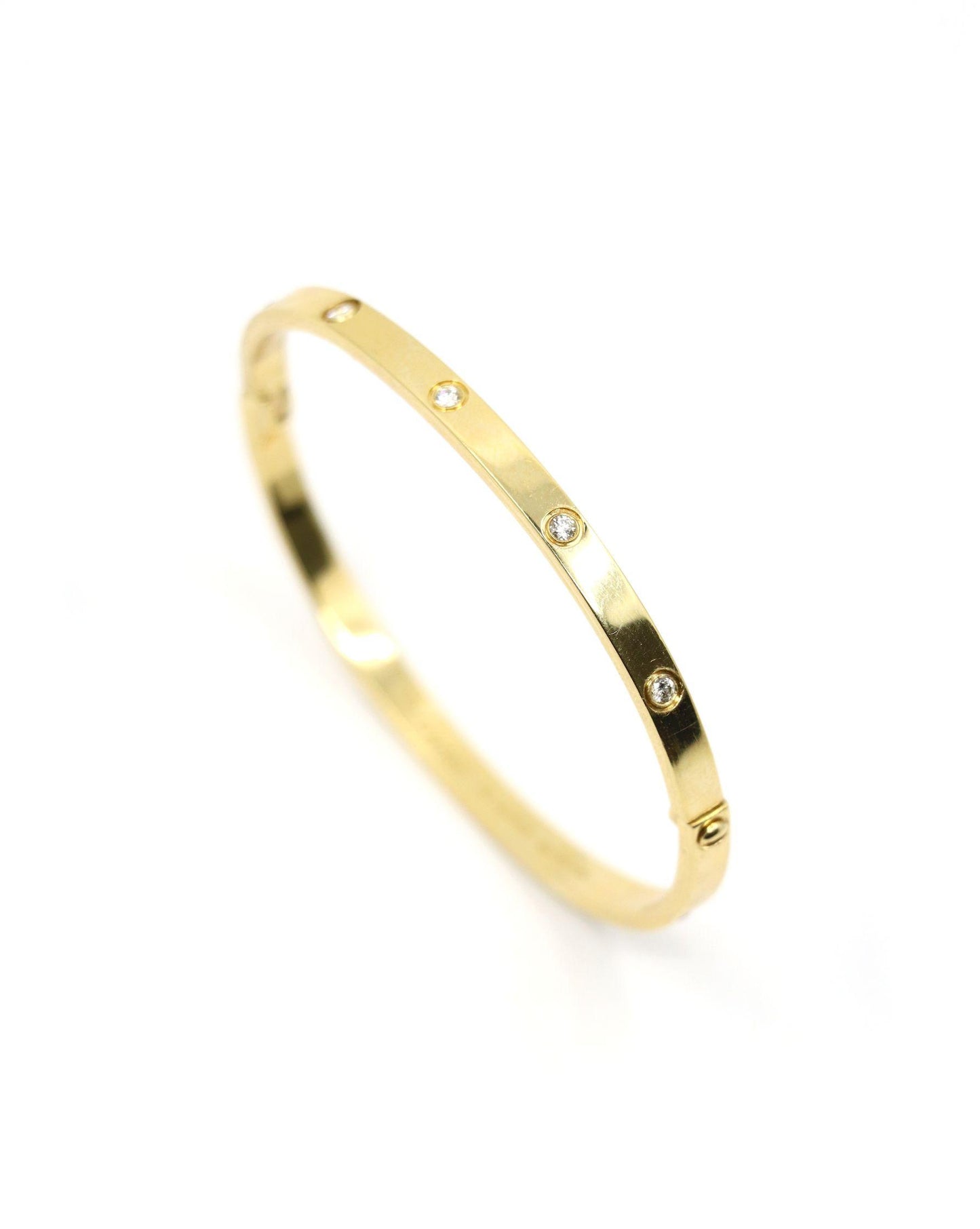 Cartier 18K Gold Classic LOVE Diamond Bracelet - 10 Diamonds