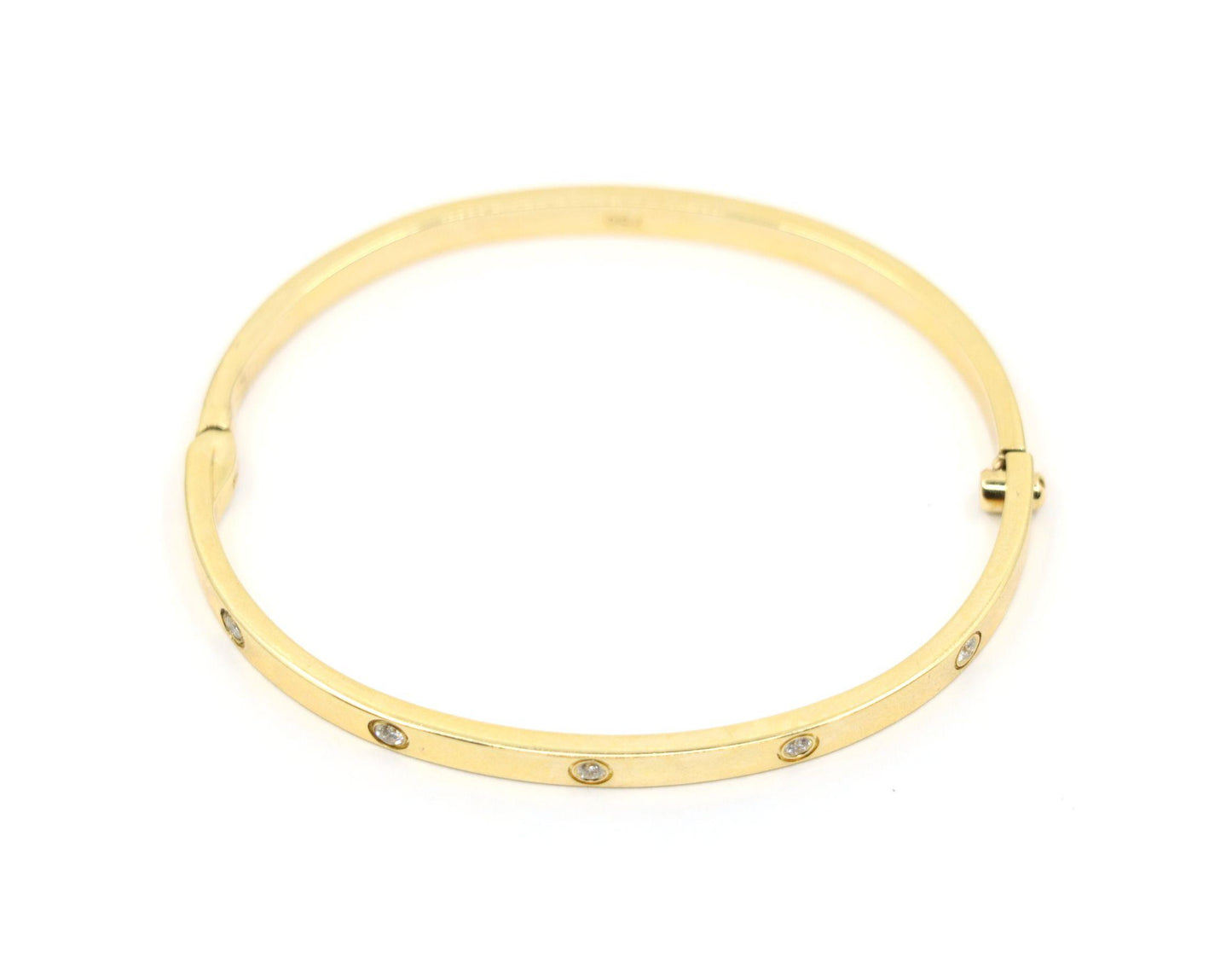 Cartier 18K Gold Classic LOVE Diamond Bracelet - 10 Diamonds