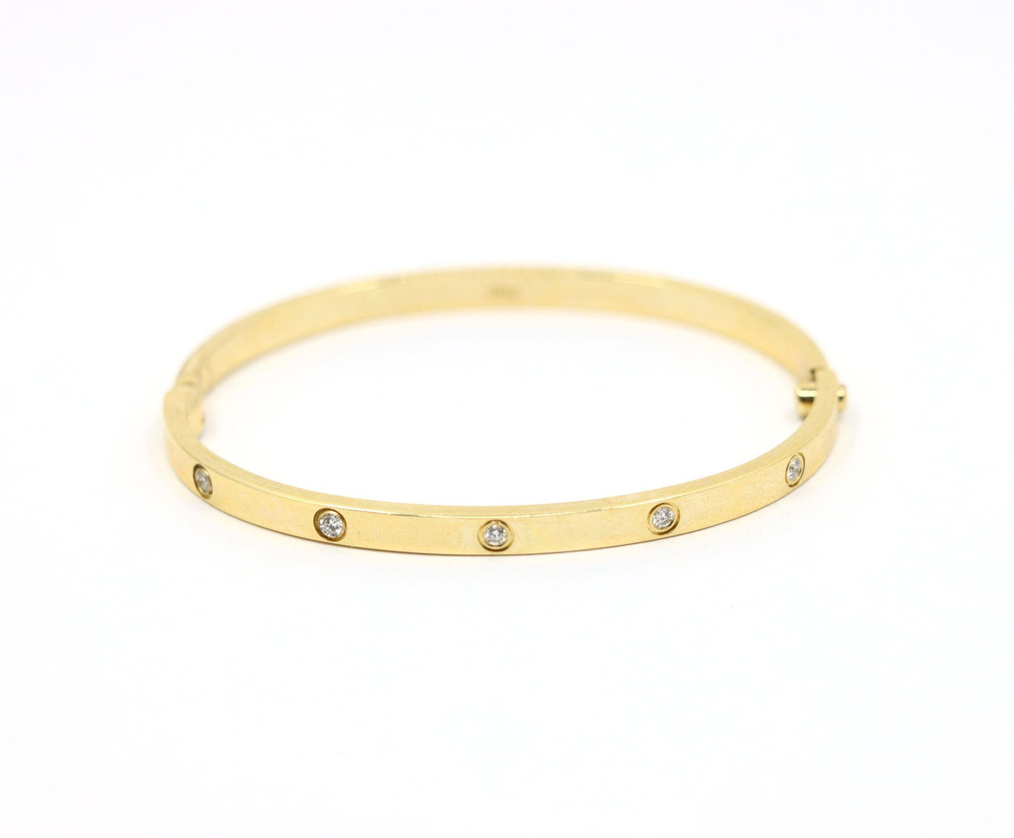 Cartier 18K Gold Classic LOVE Diamond Bracelet - 10 Diamonds