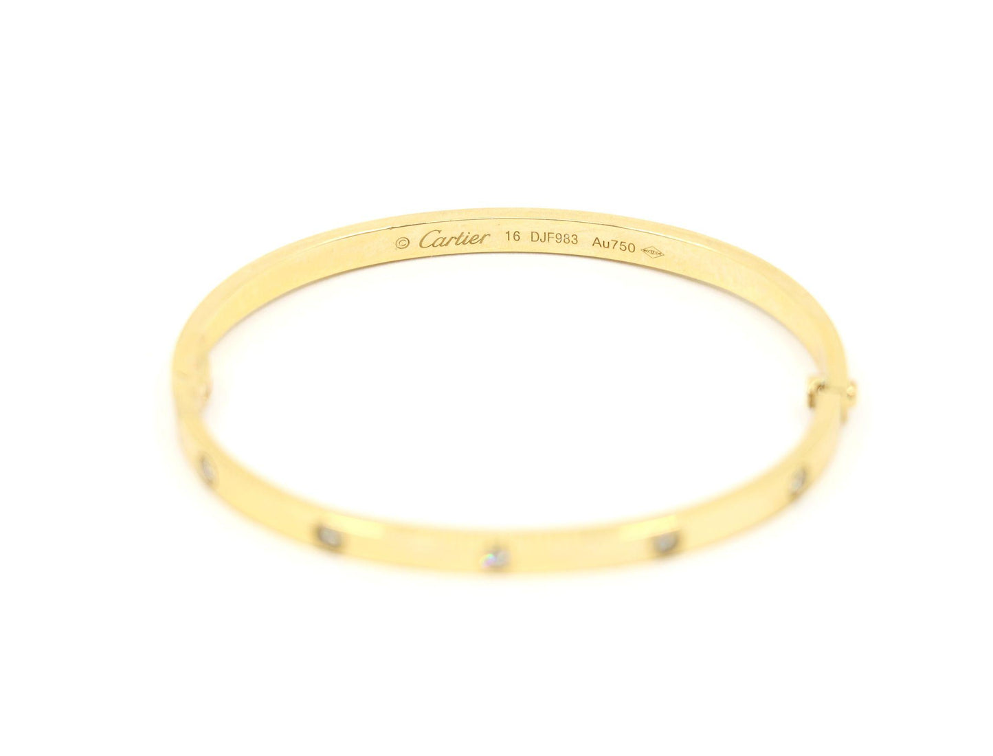 Cartier 18K Gold Classic LOVE Diamond Bracelet - 10 Diamonds