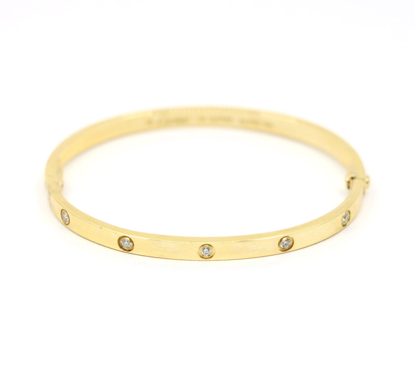 Cartier 18K Gold Classic LOVE Diamond Bracelet - 10 Diamonds