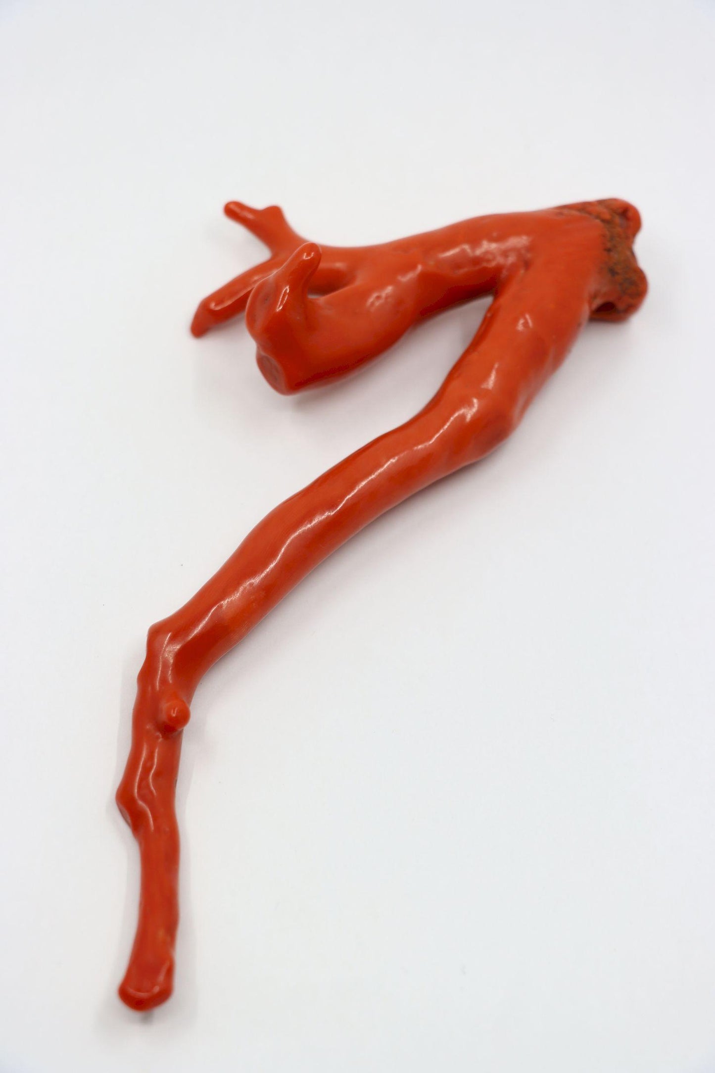 Large Natural Red Coral Branch Pendant